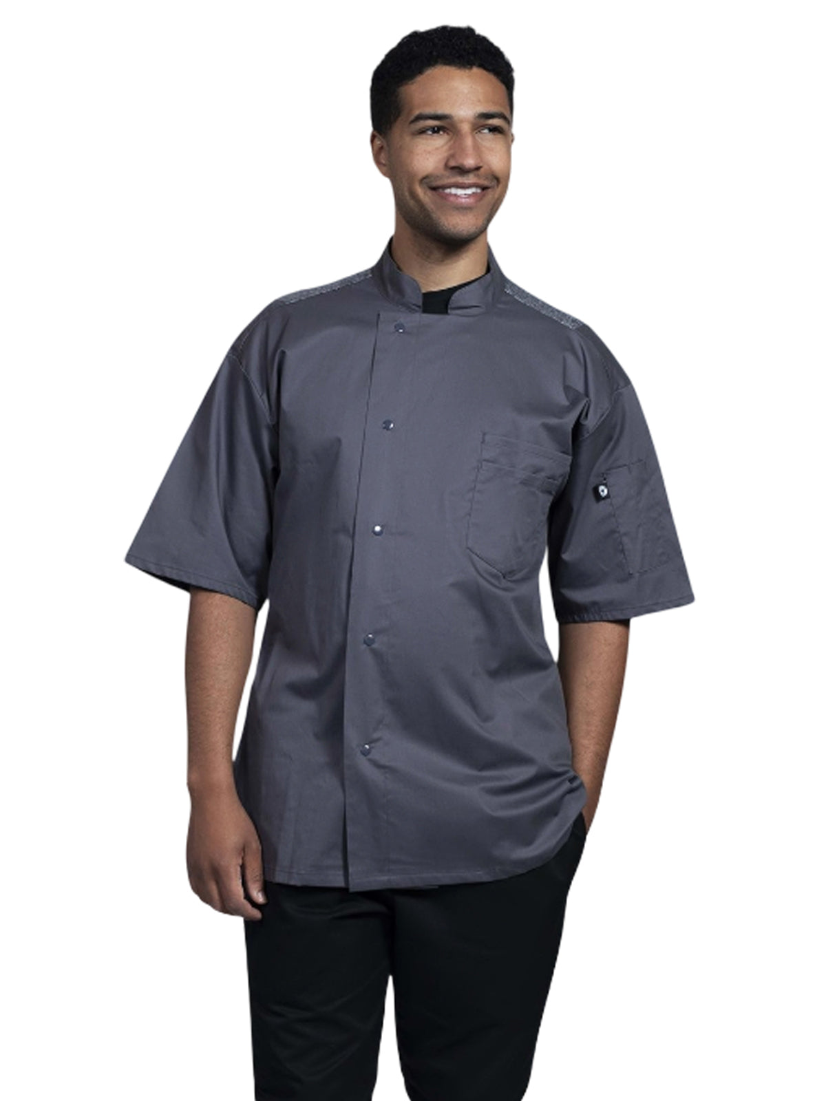 Unisex 2-Pocket Florence Chef Coat - 0717HC - Slate