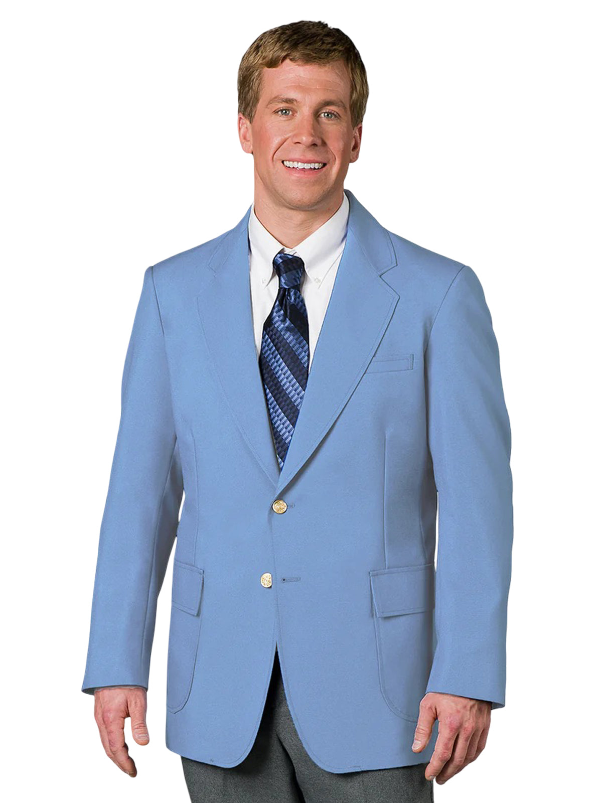Men's 6-Pocket Single-Breasted Blazer - 1000 - Light Blue