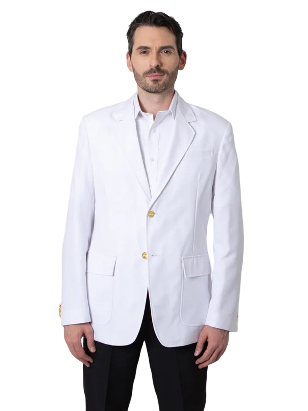 Men's 6-Pocket Single-Breasted White Blazer - 1000W - White
