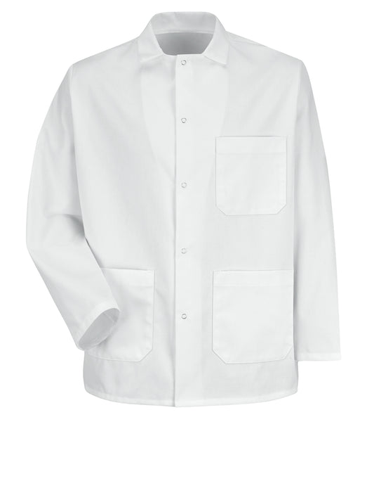 Unisex Gripper-Front 30.75" Short Butcher Coat - 0406 - White