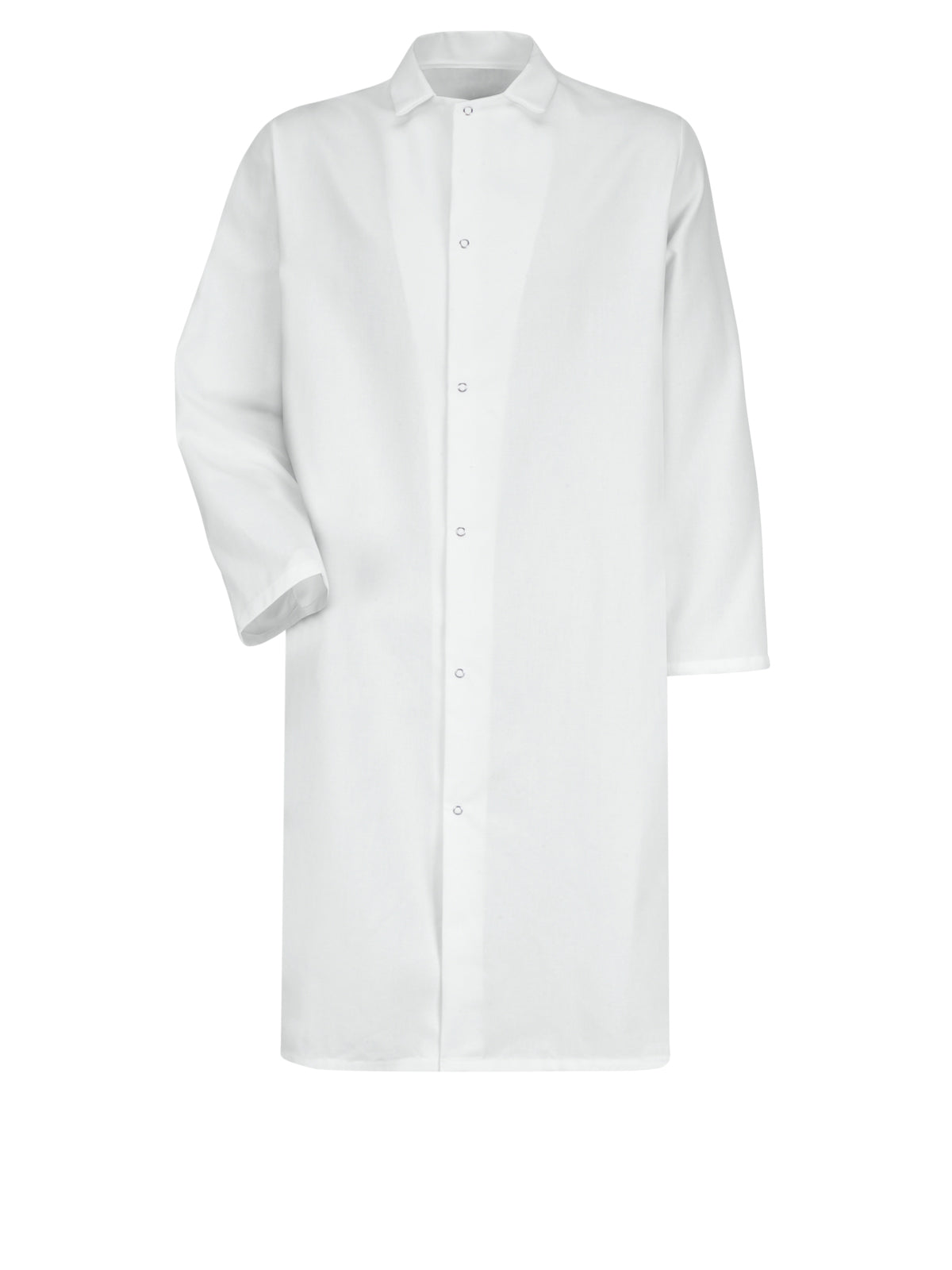 Unisex Gripper-Front Pocketless 44.75" Butcher Frock - 4006 - White