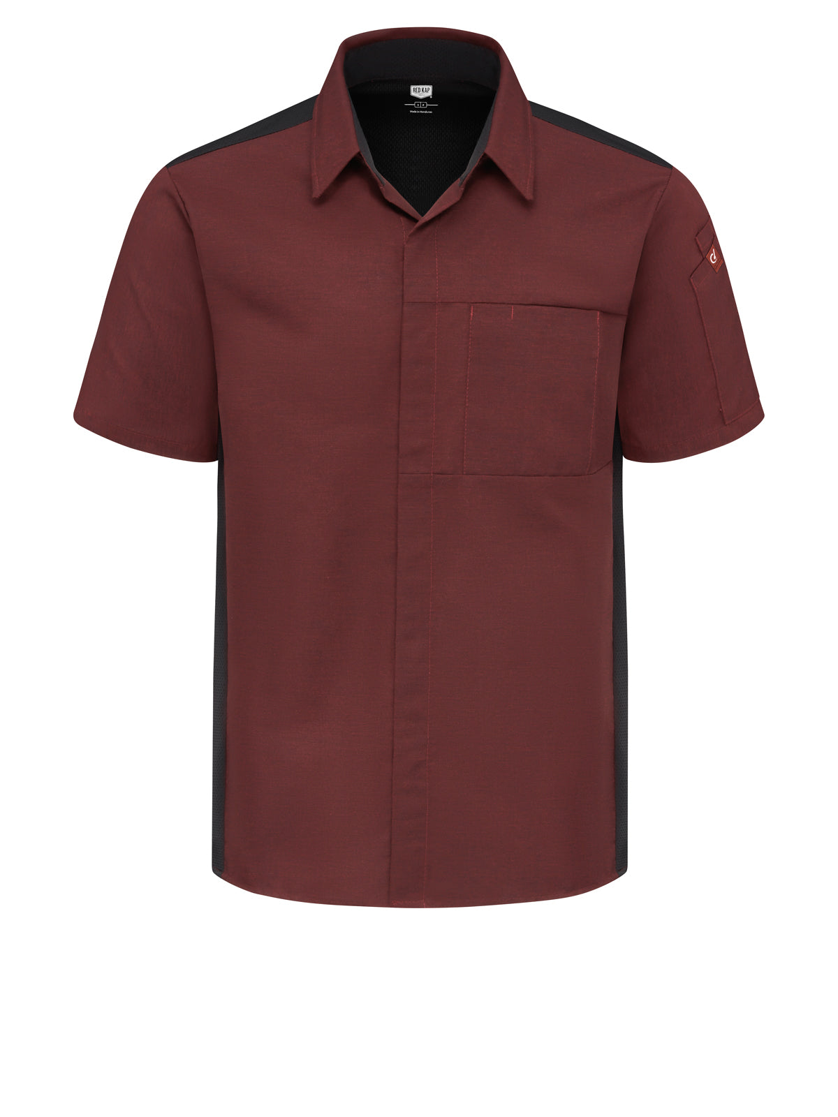 Men's Airflow Cook Shirt with OilBlok - 502M - Merlot Heather With Black Mesh
