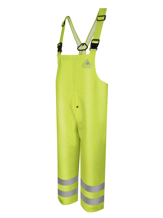 Men's Flame-Resistant Hi-Visibility Rain Bib Overalls - BXN4 - Yellow