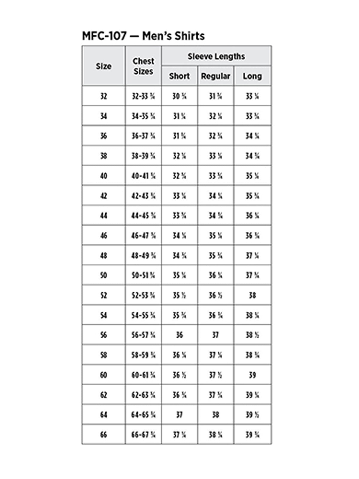 SIZECHART