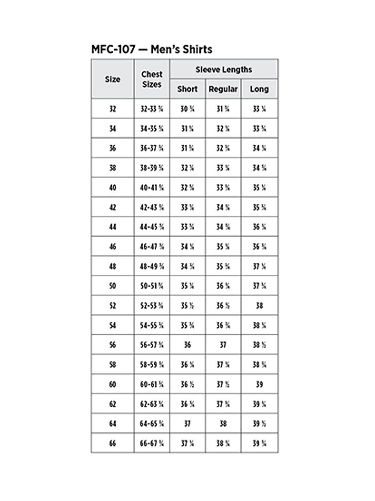 SIZECHART