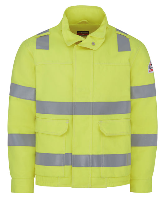 Men's Hi-Visibility Lined Bomber Jacket - JMJ6 - Yellow/Green