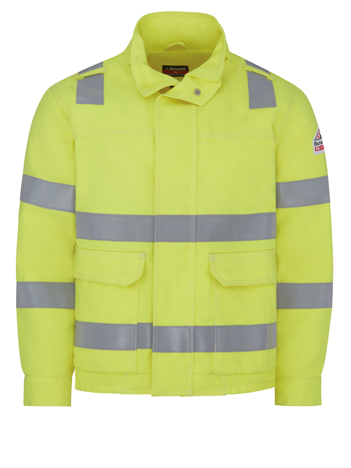 Unisex Hi-Visibility Lined Bomber Jacket - JMJ6 - Yellow/Green
