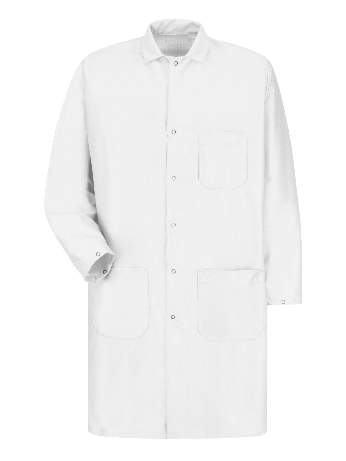 Men's Three-Pocket 41.5" Anti-Static Tech Coat - KK28 - White