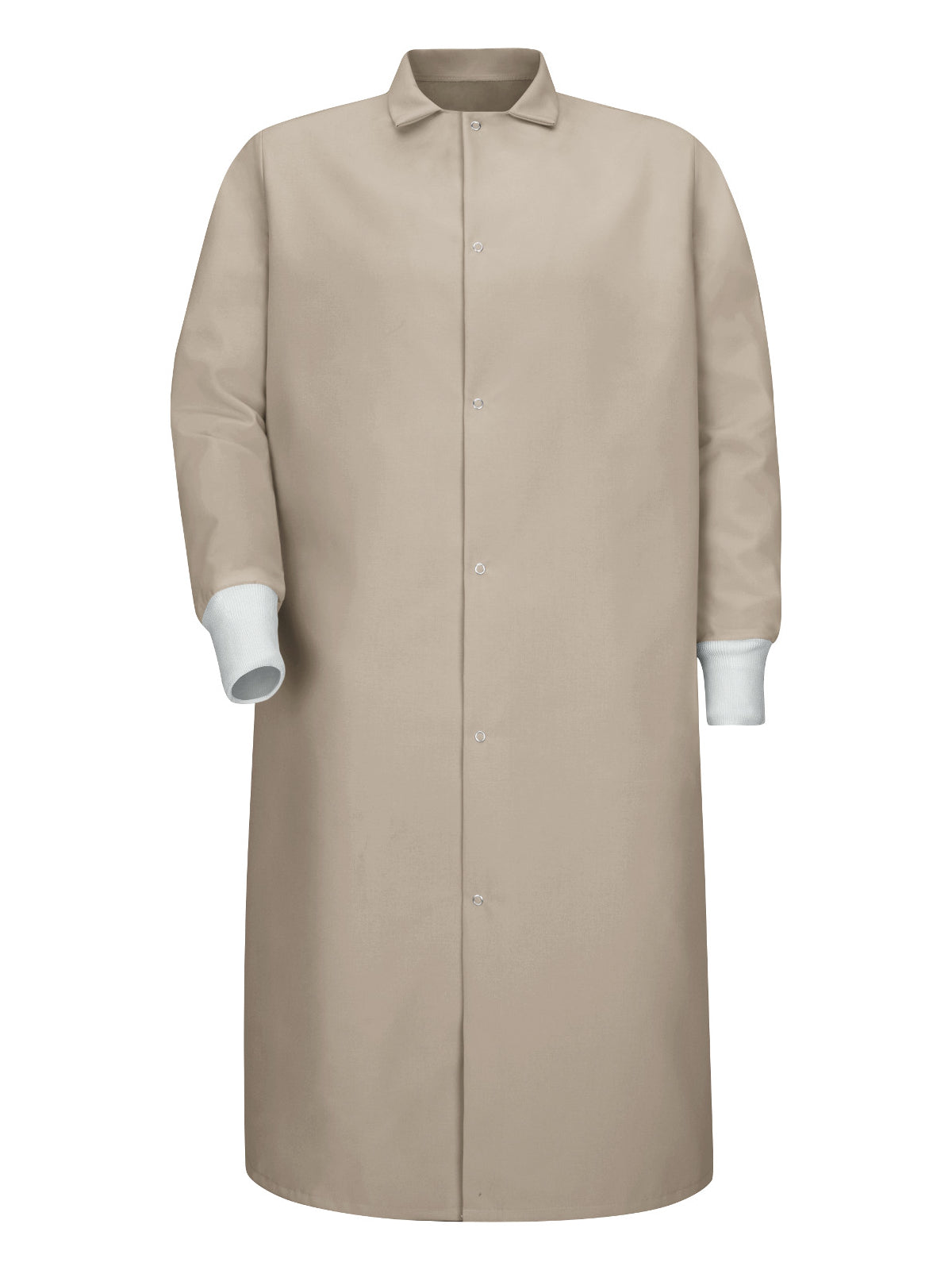 Unisex Gripper-Front Pocketless 44.75" Butcher Coat - KS60 - Tan