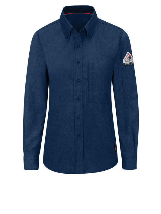 Women's Lightweight Flame-Resistant Comfort Woven Shirt - QS51 - Navy