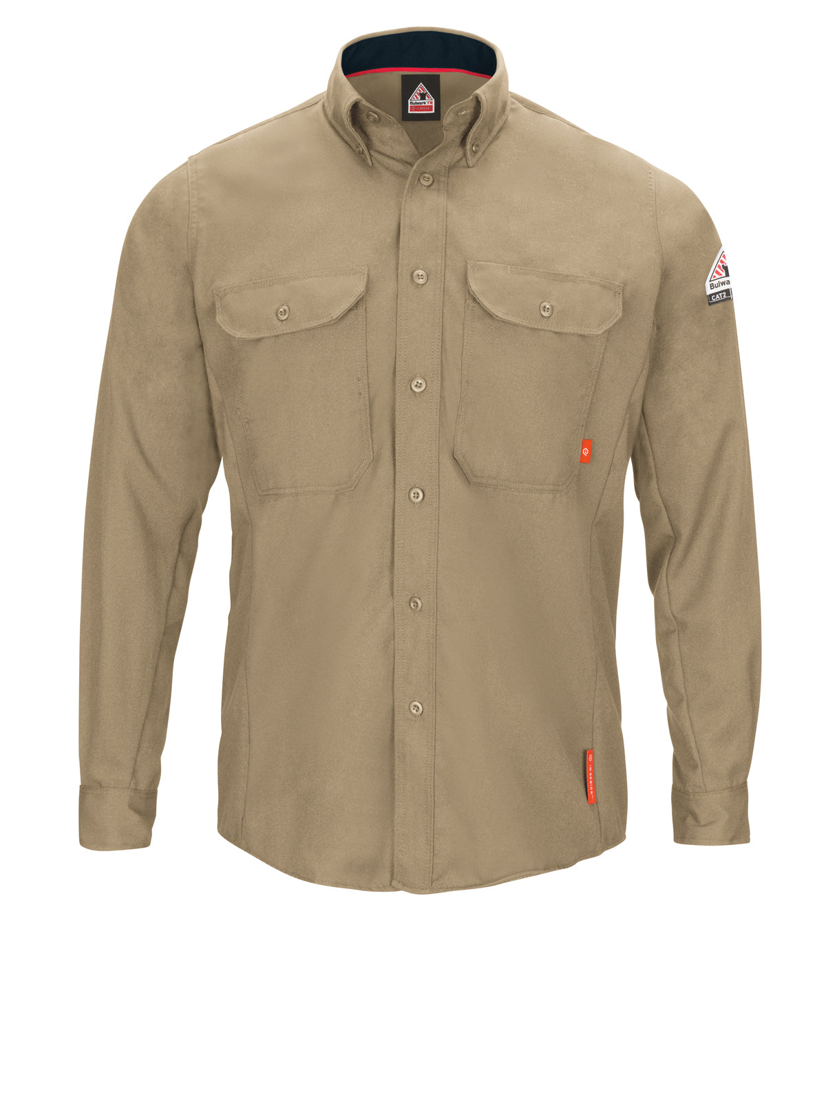 Men's iQ Series® Comfort Woven Long Sleeve Lightweight Shirt - QS52 - Khaki