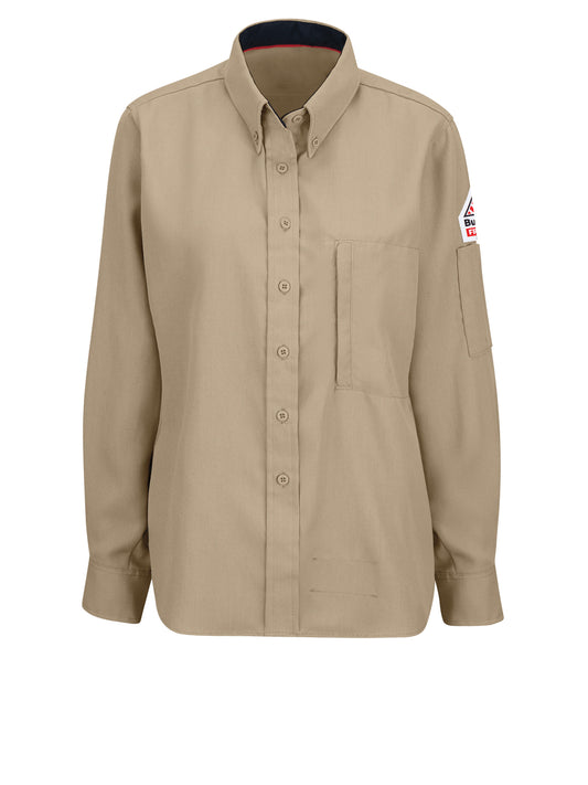 Women's Lightweight Flame-Resistant Comfort Woven Shirt - QS53 - Khaki