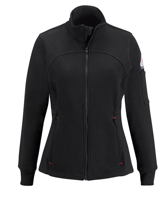 Women's Flame-Resistant Zip-Up Fleece Jacket - SEZ3 - Black