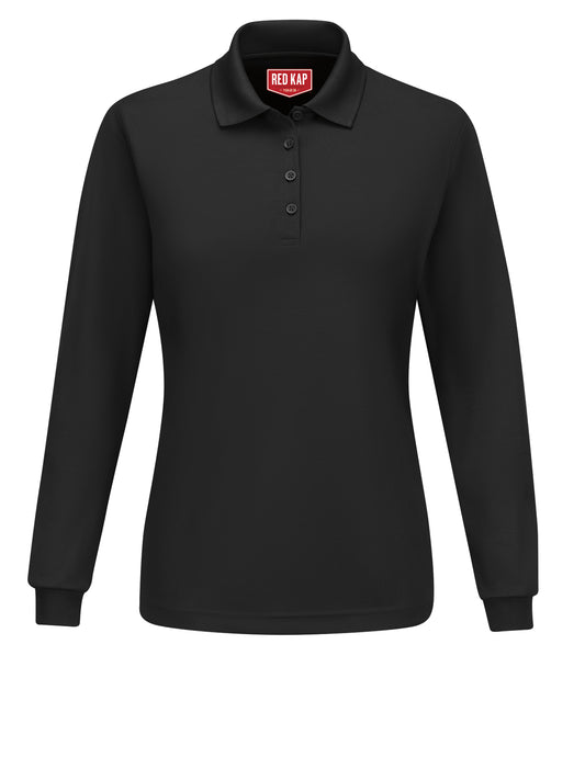 Women's Long Sleeve Performance Knit® Polo - SK7L - Black