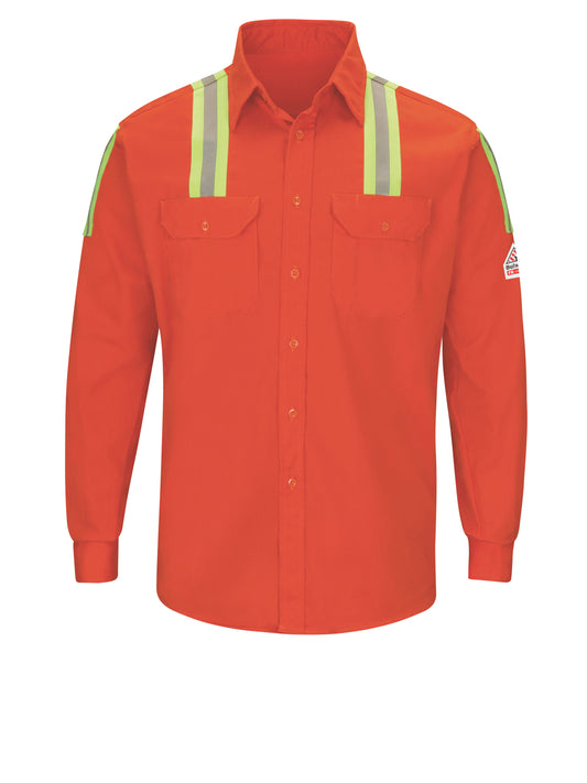 Men's Midweight Flame-Resistant Enhanced Visibility Uniform Shirt - SLAT - Orange
