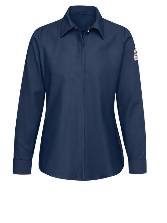 Women's Flame-Resistant Pocketless Work Shirt - SLS3 - Navy