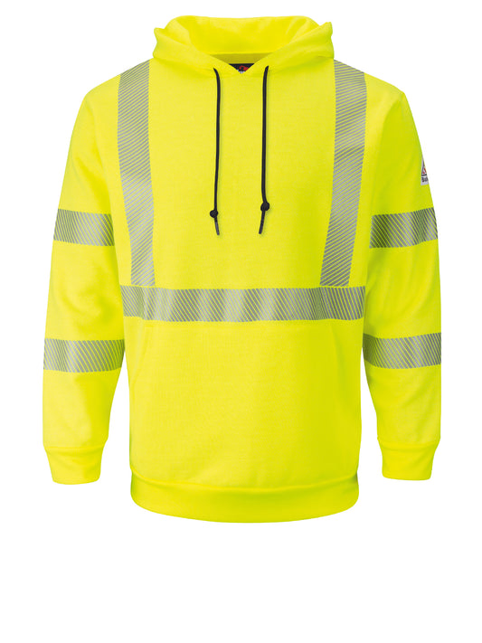 Men's Fleece Flame-Resistant Hi-Visibility Pullover Hooded Sweatshirt - SMH4 - Hi-Visibility