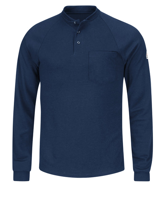 Men's Flame-Resistant Henley Shirt - SML2 - Navy