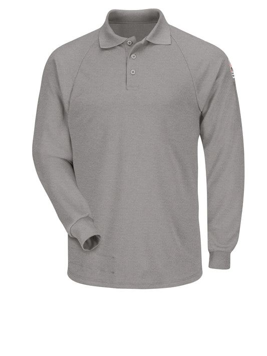 Men's Classic Lightweight Flame-Resistant Long Sleeve Polo - SMP2 - Grey