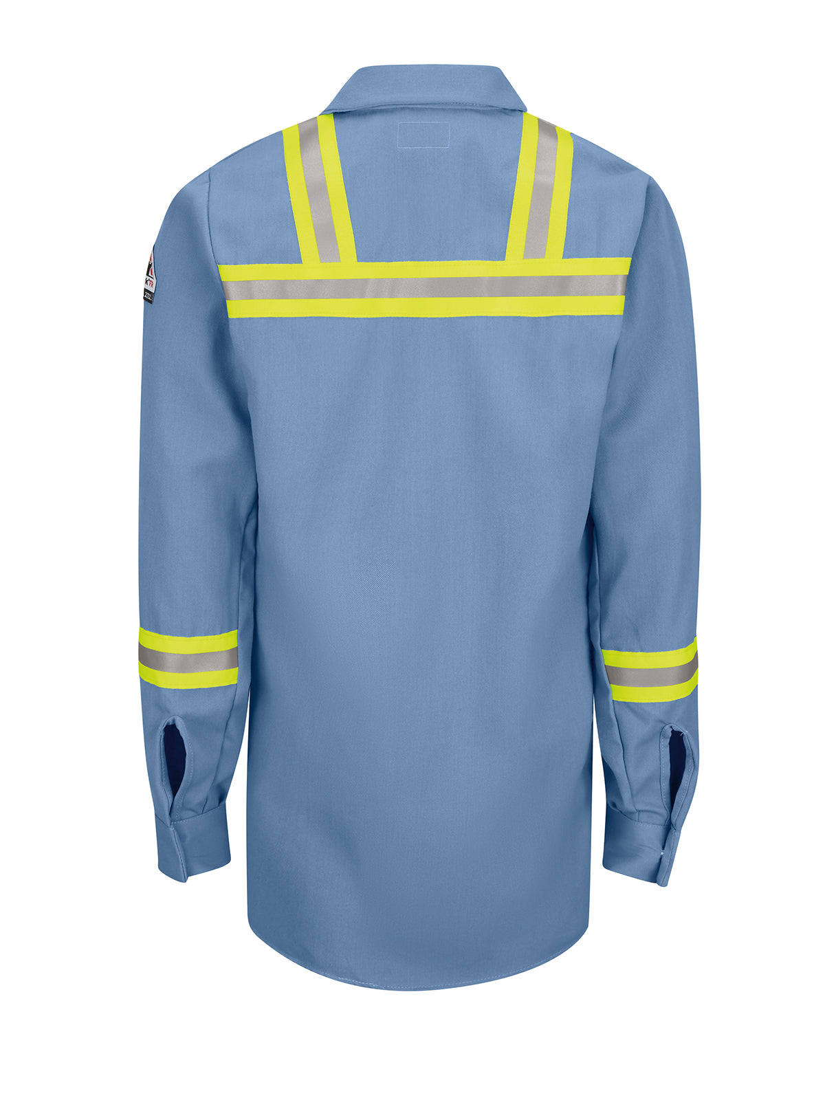 Unisex Enhanced Visibility Concealed-Gripper Pocketless Work Shirt - SMS6 - Light Blue