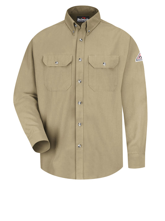 Men's Midweight Flame-Resistant CAT 2 Dress Uniform Shirt - SMU2 - Khaki