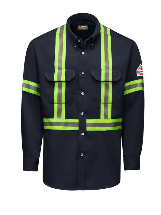Men's Flame-Resistant Reflective Dress Uniform Shirt - SMUC - Navy