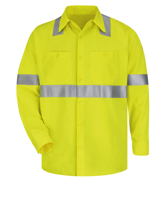 Men's Midweight Flame-Resistant Hi-Visibility Work Shirt - SMW4 - Hi Visibility