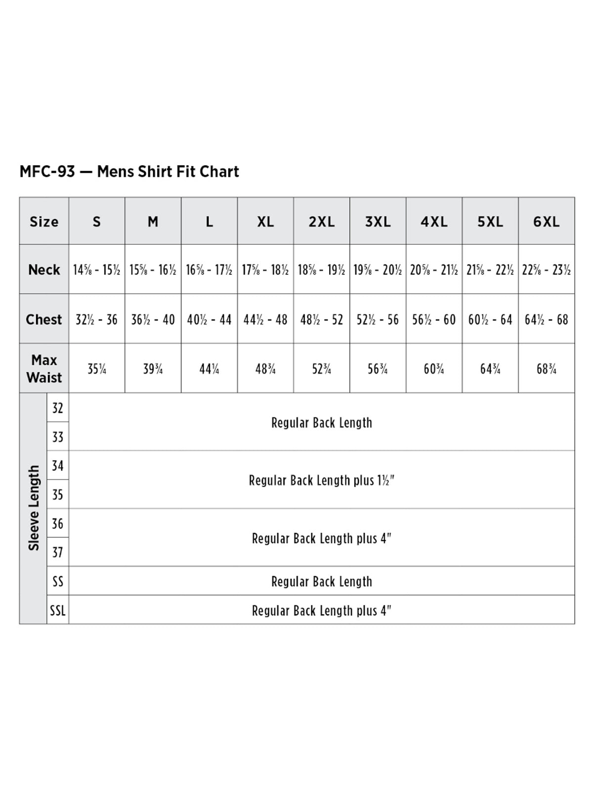 SIZECHART
