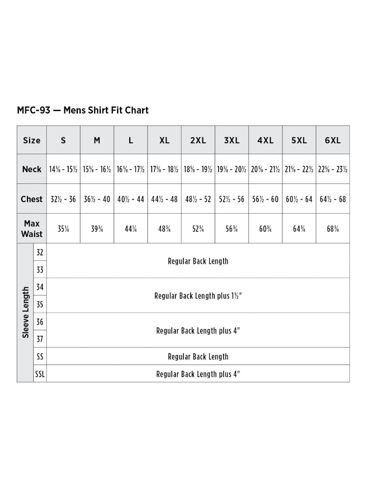 SIZECHART