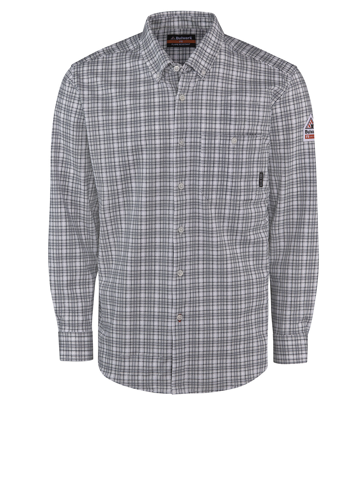 Unisex Bulwark FR Flex Knit Button Down Shirt - STG2 - Charcoal Plaid