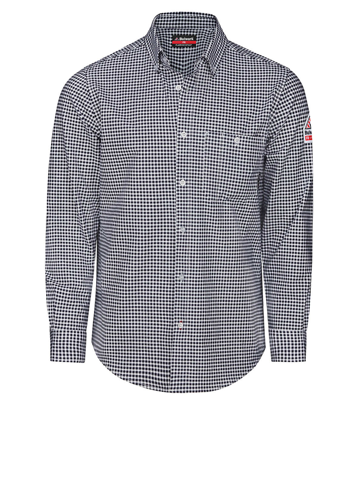 Unisex Bulwark FR Flex Knit Button Down Shirt - STG2 - Navy Check