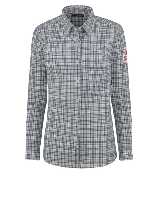 Women's Flame-Resistant Flex Knit Button Down Shirt - STG3 - Charcoal