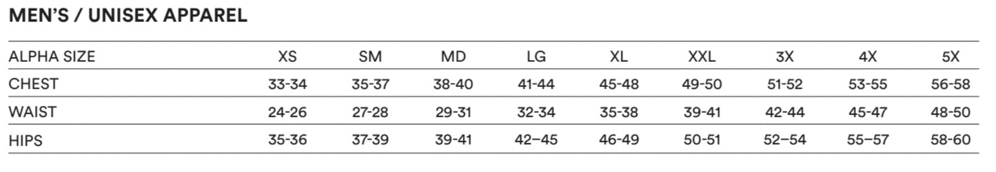SIZECHART