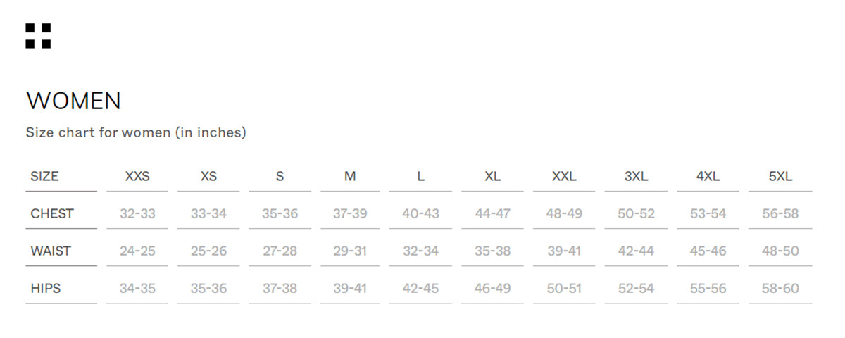 SIZECHART