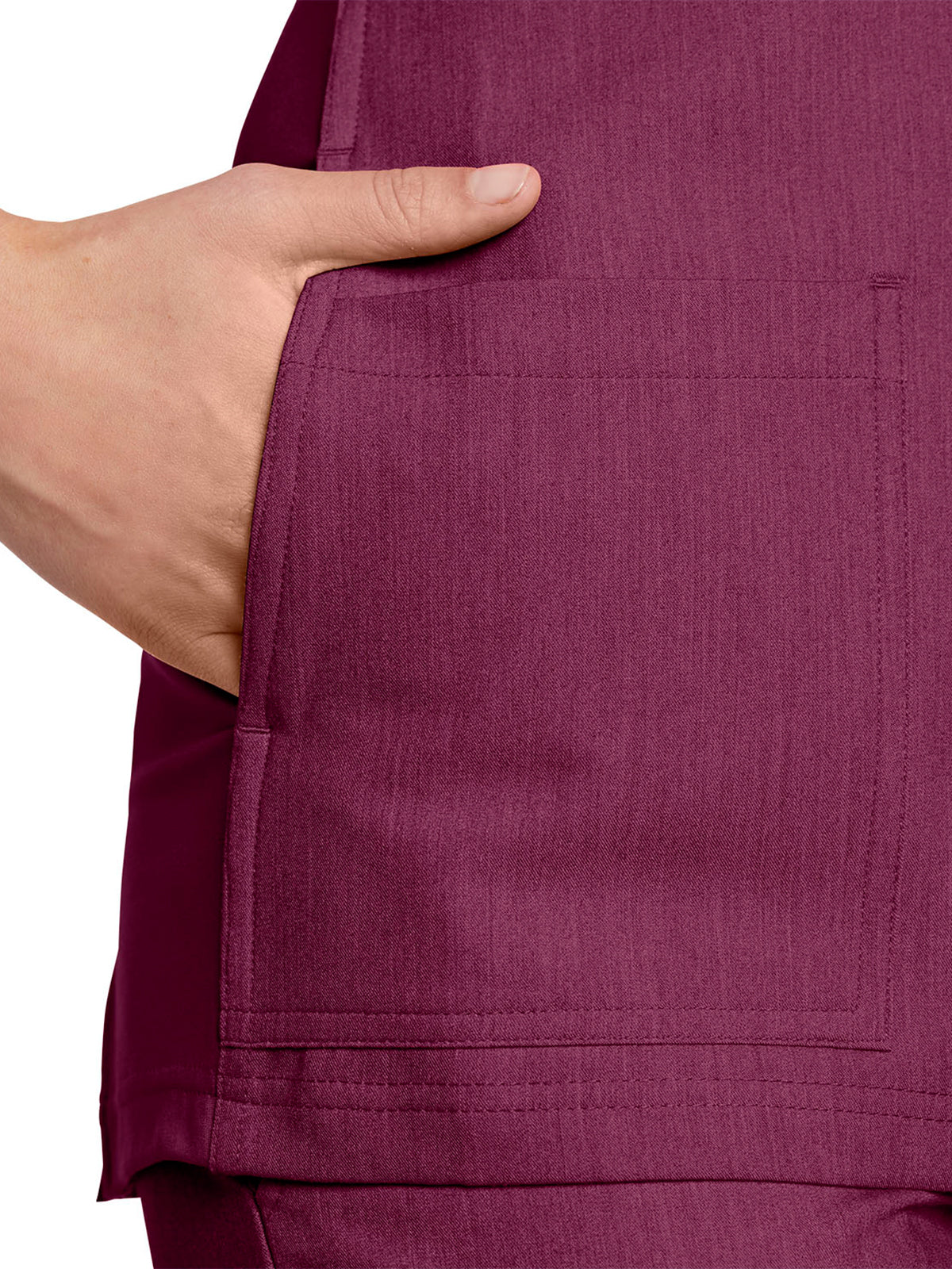 Women's 4-Pocket V-Neck Top - 950 - Raspberry Coulis