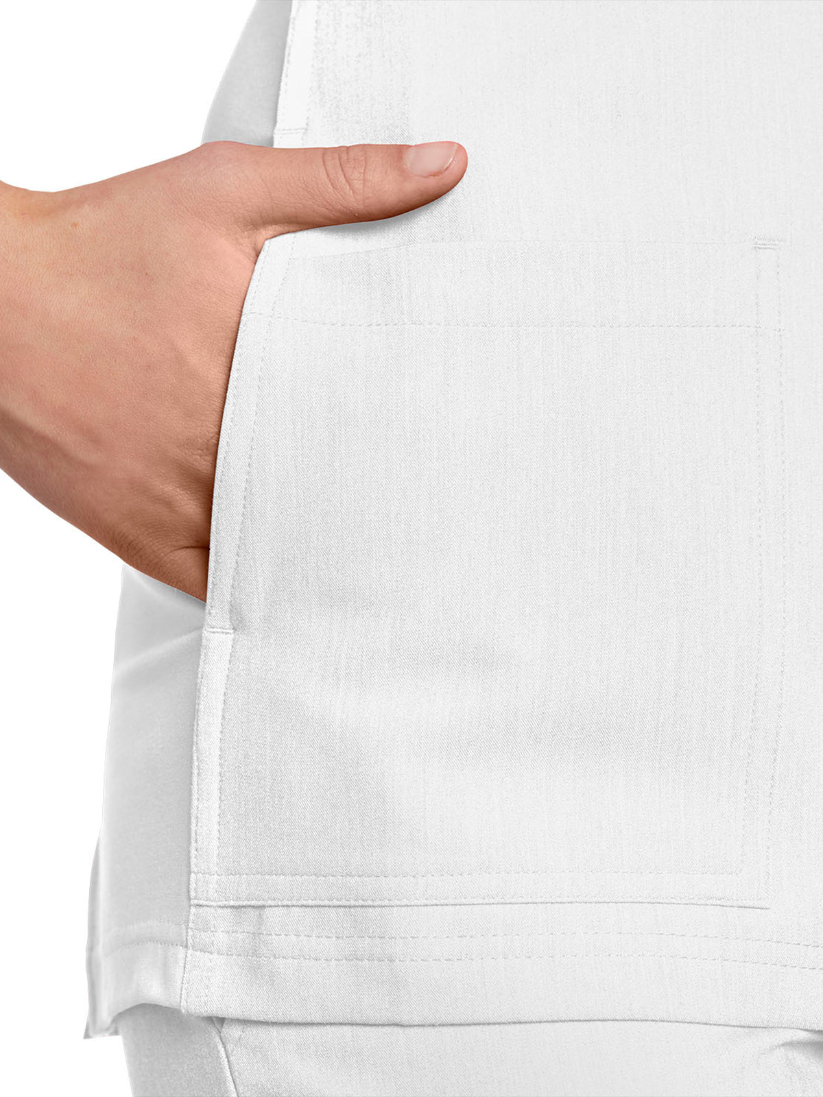Women's 4-Pocket V-Neck Top - 950 - White