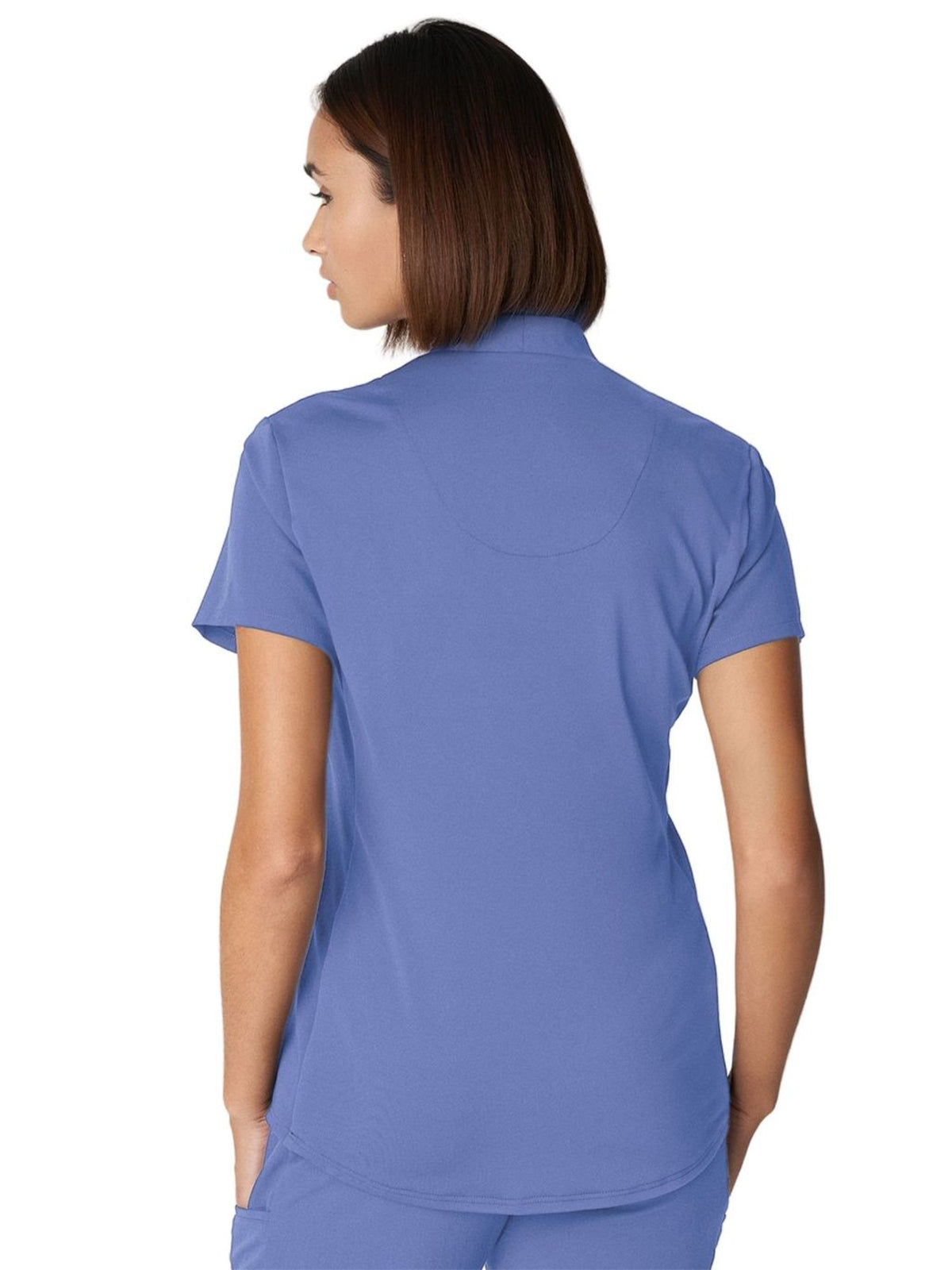 Women's 2-Pocket Wrinkle Resistant V-Neck Top - WT110 - Ceil Blue