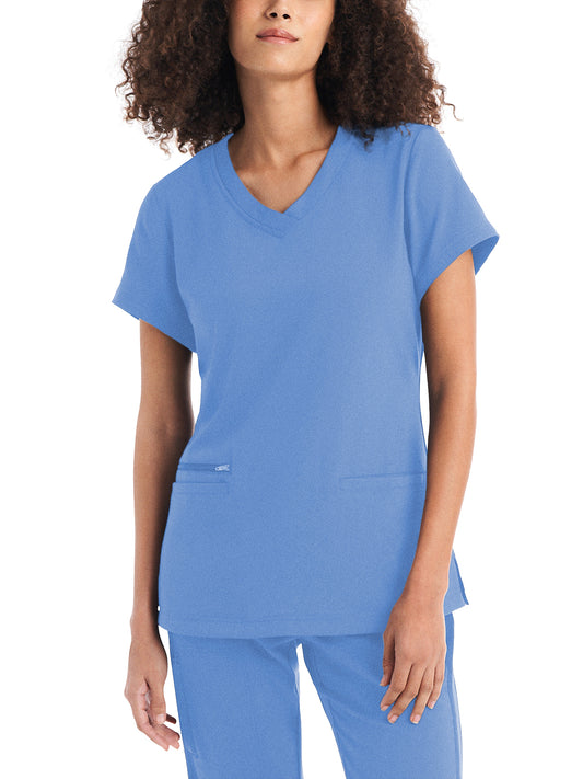 Women's Three-Pocket V-Neck Top - WT127 - Ceileste