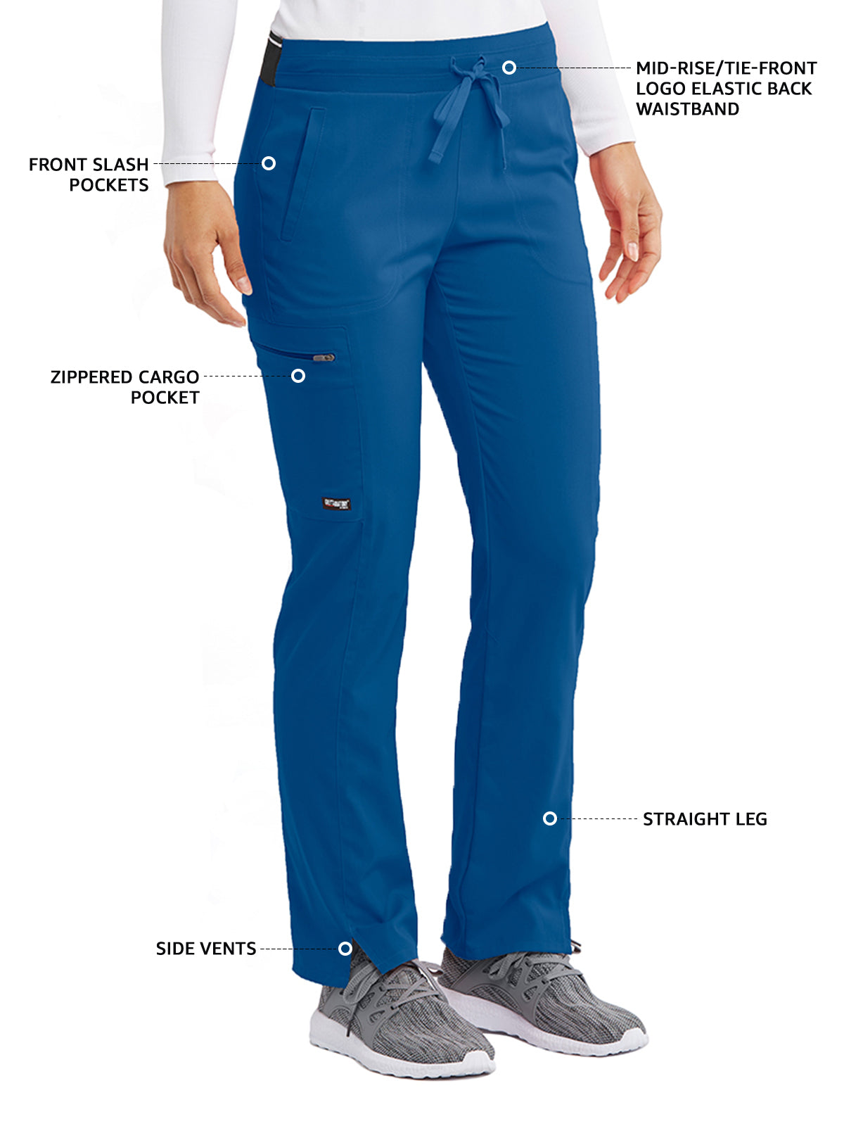 Women's Zip Cargo Pocket Kim Pant - GRSP500 - New Royal