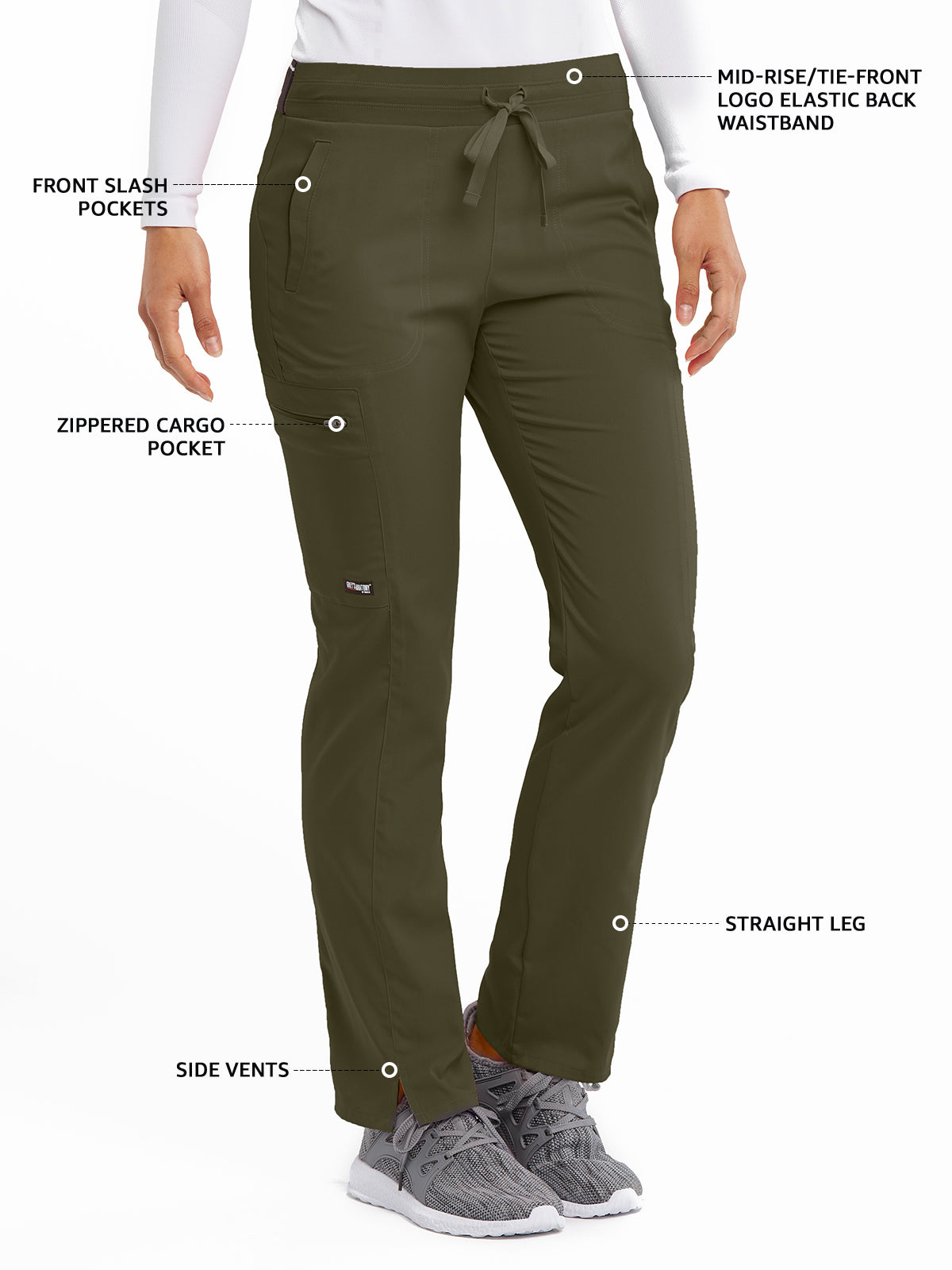Women's Zip Cargo Pocket Kim Pant - GRSP500 - Olive