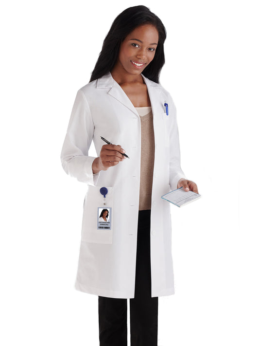 Women's Five-Pocket 37" Full-Length Lab Coat - 161 - White