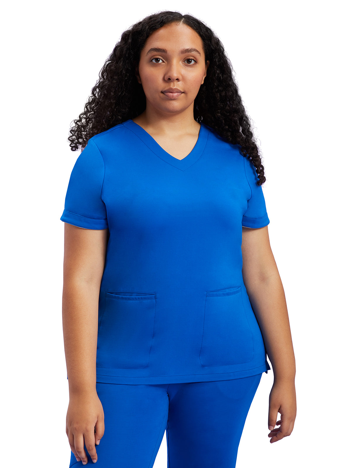 3 Pocket Detailed Piping Scrub Top 2402 Royal Scrub Authority