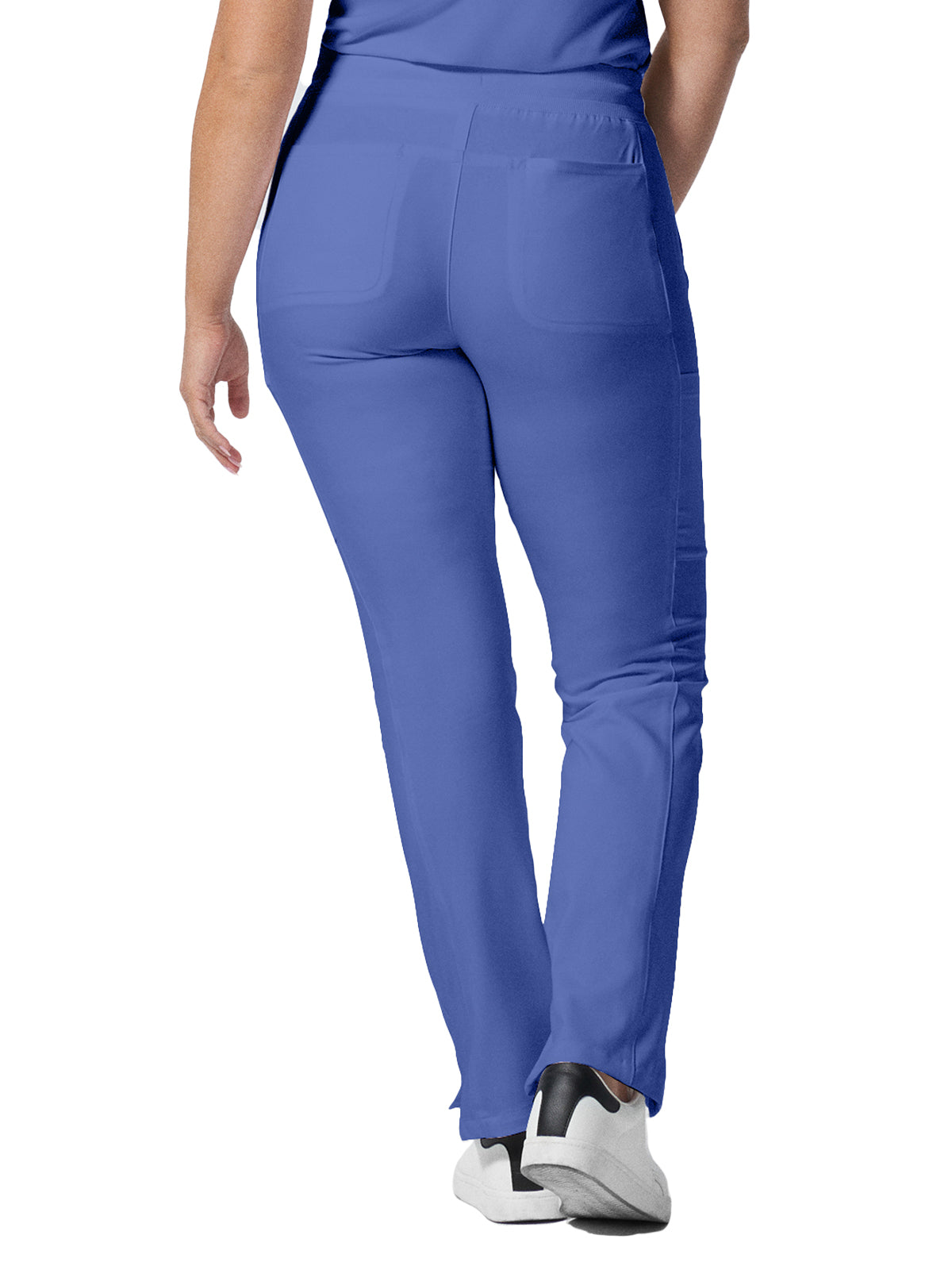 Women's 7-Pocket Mid-Rise Rib-Knit Elastic Waist Cargo Pant - LB400 - Ceil Blue