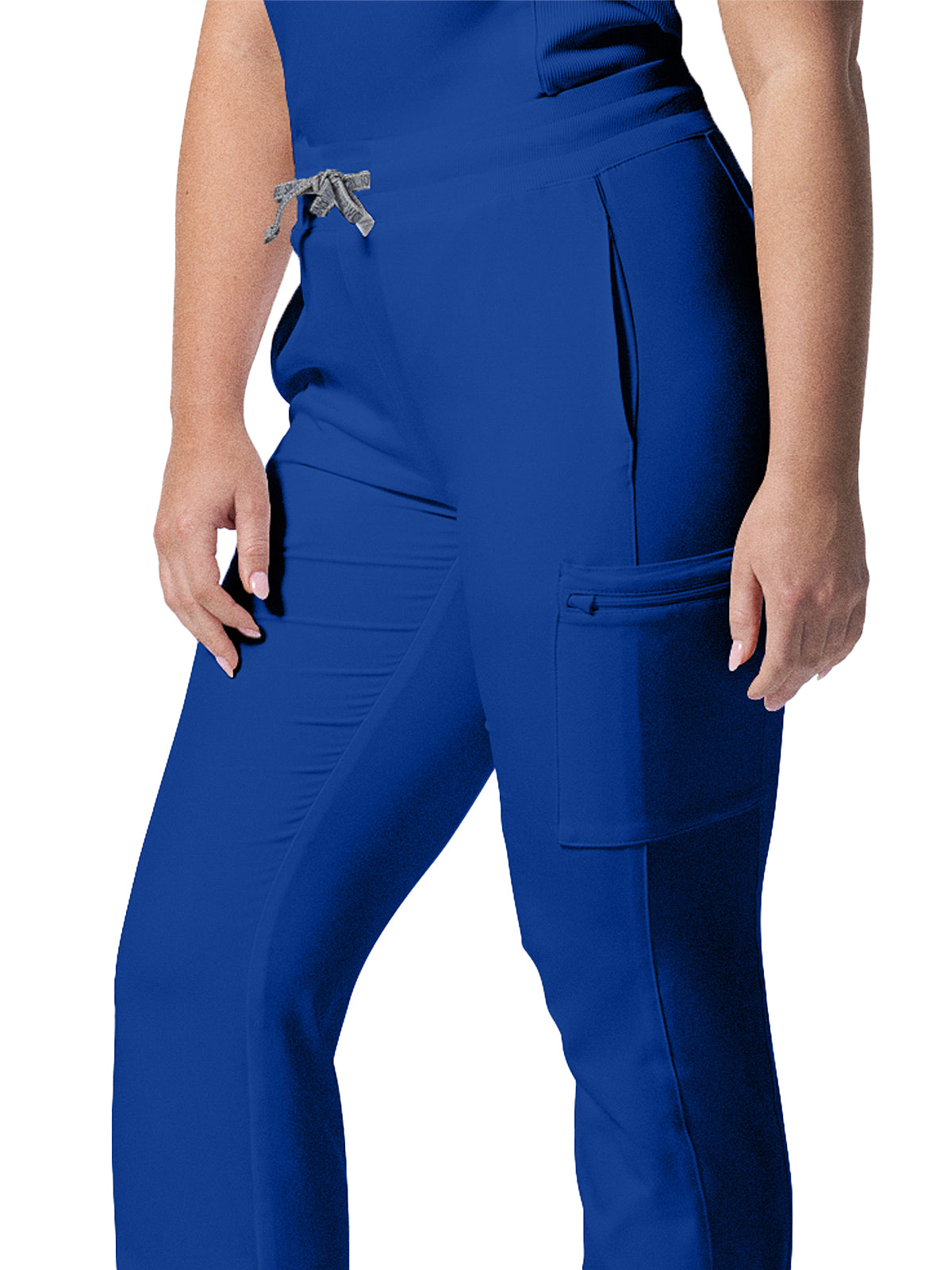 Women's 7-Pocket Mid-Rise Rib-Knit Elastic Waist Cargo Pant - LB400 - Galaxy