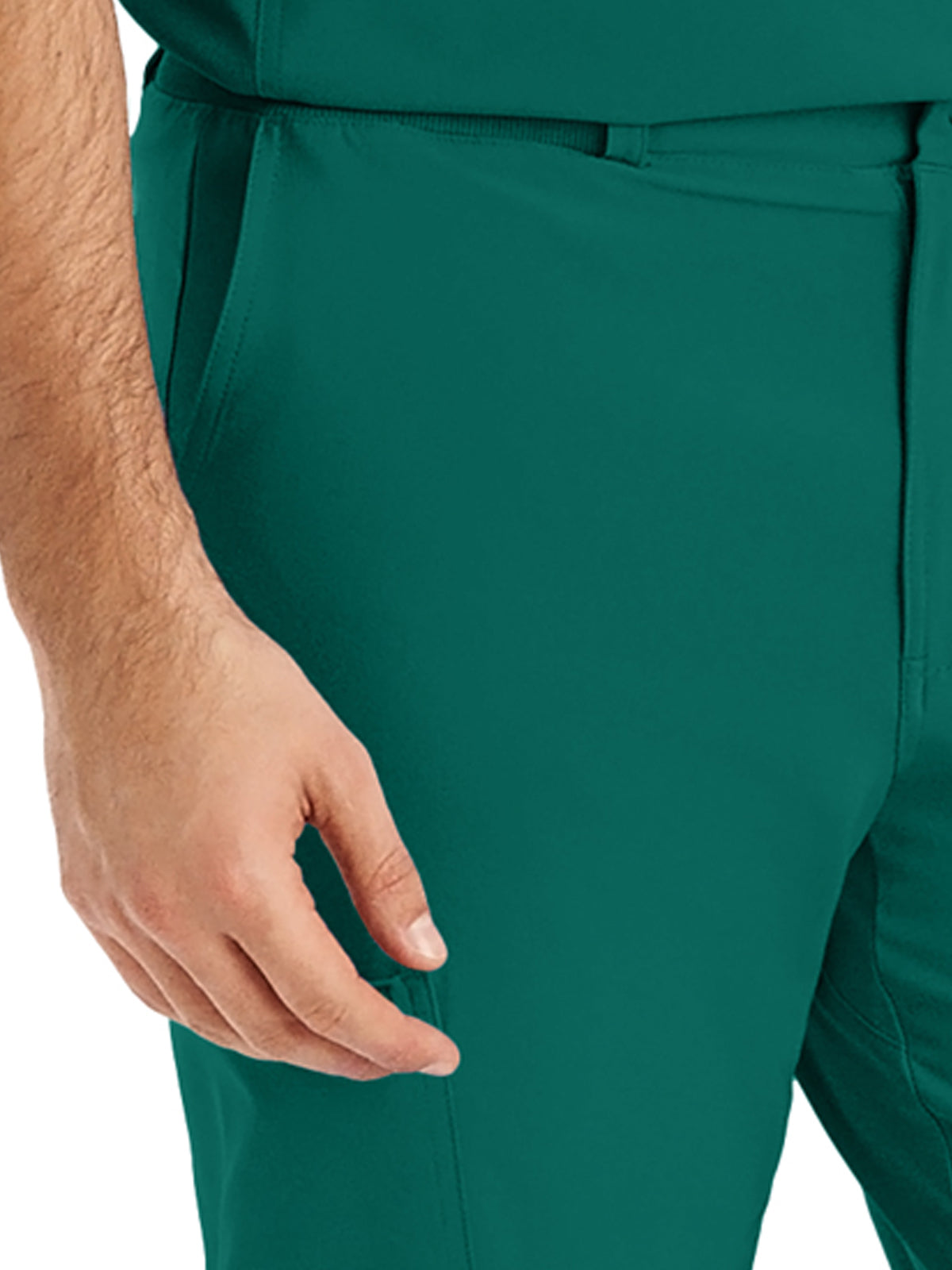Men's 8-Pocket Mid-Rise Rib-Knit Elastic Waist Cargo Pant - LB410 - Hunter