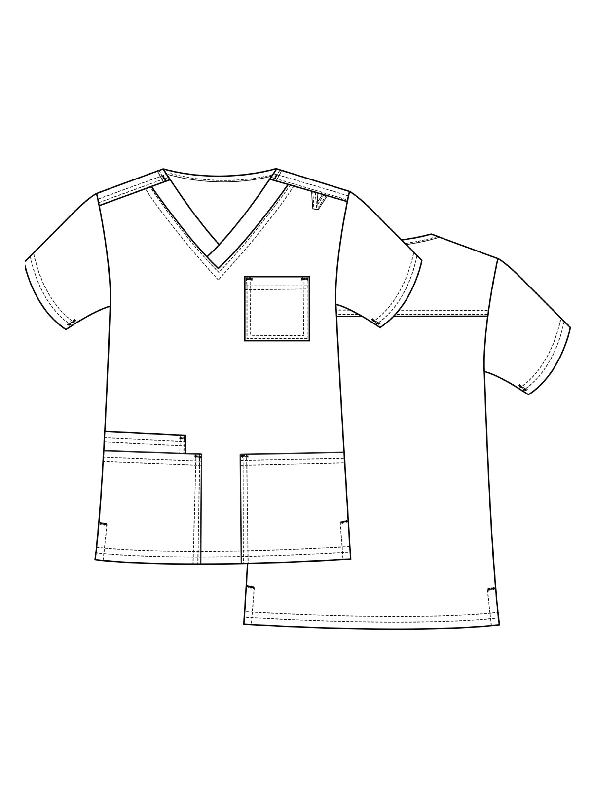 Men's V-Neck Top - 2410 - Wine
