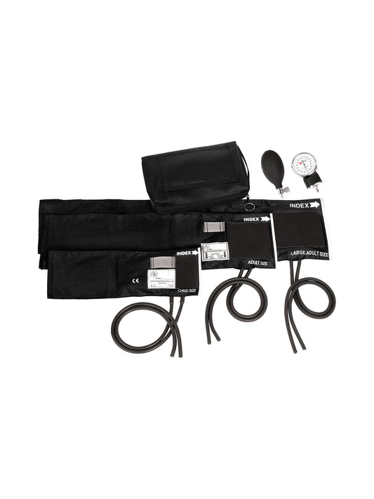 3-in-1 Aneroid Sphygmomanometer Set & Carrying Case - 882COM - Black