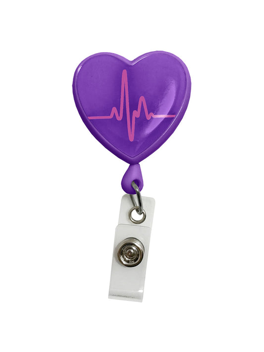 Retracteze™ ID Holder - S13 - EKG Heart Purple