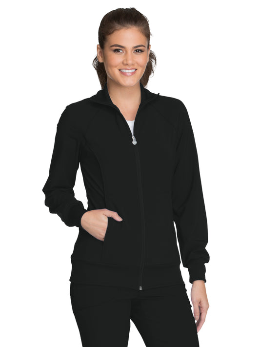 Women's 2-Pocket Contemporary Scrub Jacket - 2391A - Black