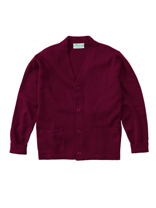 Youth Unisex Cardigan Sweater - 56432 - Burgundy